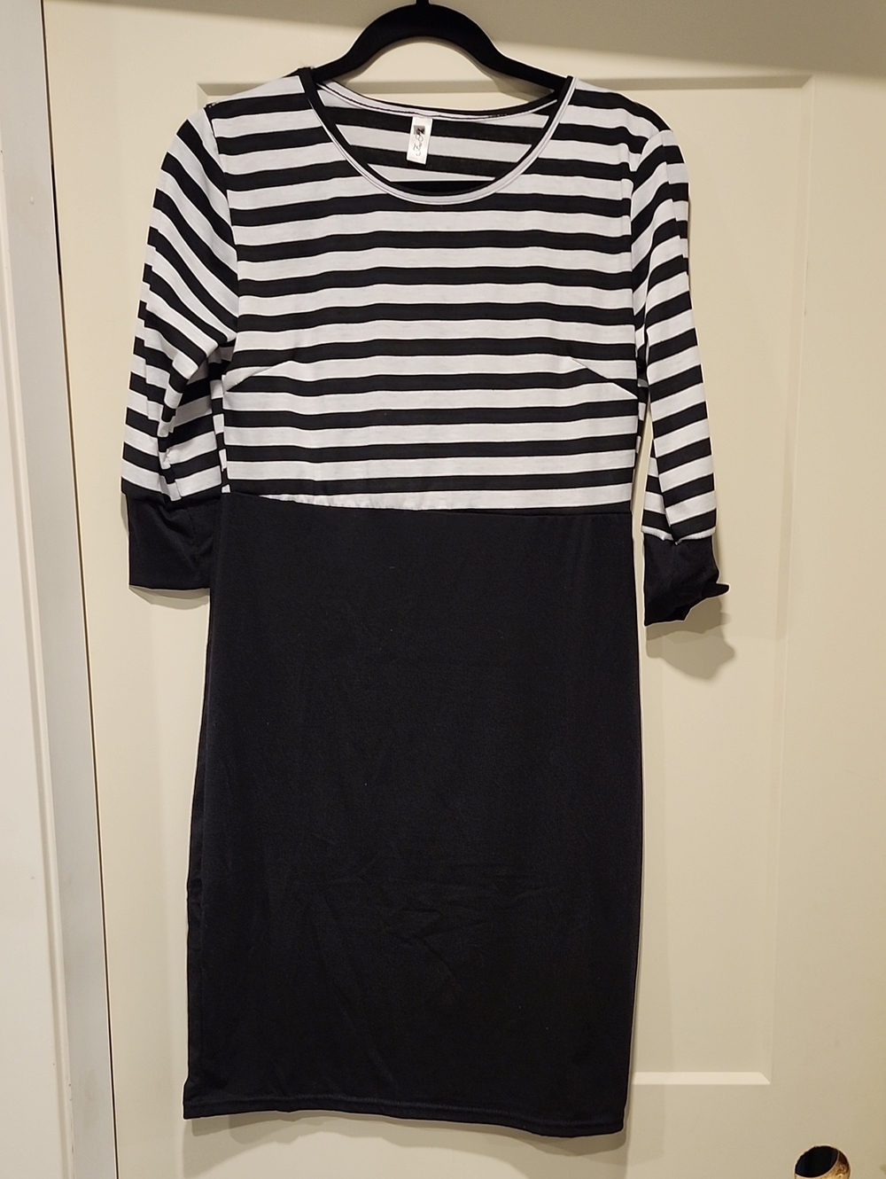 Black & White Stripe Top Knit Dress